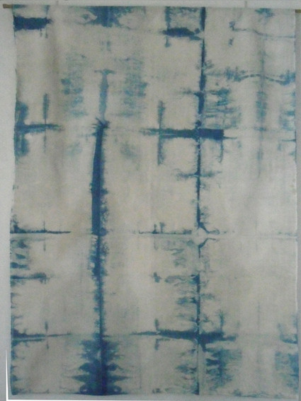 Hiver 2010, sur tissu ancien 90x150cm, indigo.